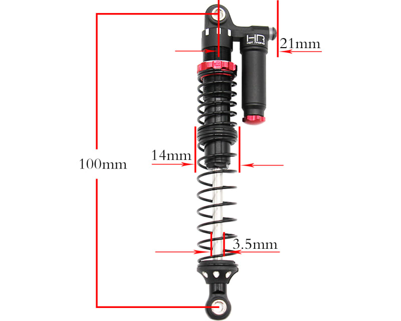 100mm Aluminum Piggyback Shocks Adjustable