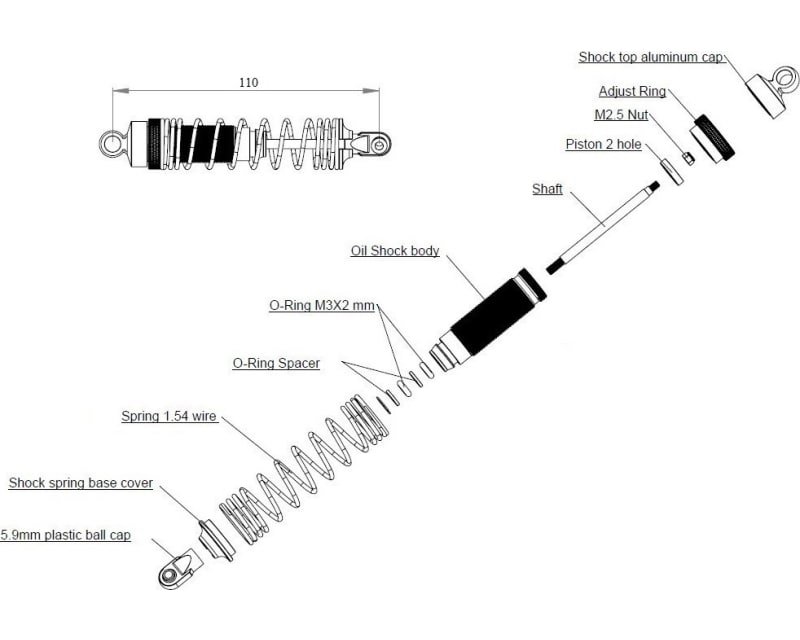 Aluminum 110mm Hd Big Bore Shocks (2)