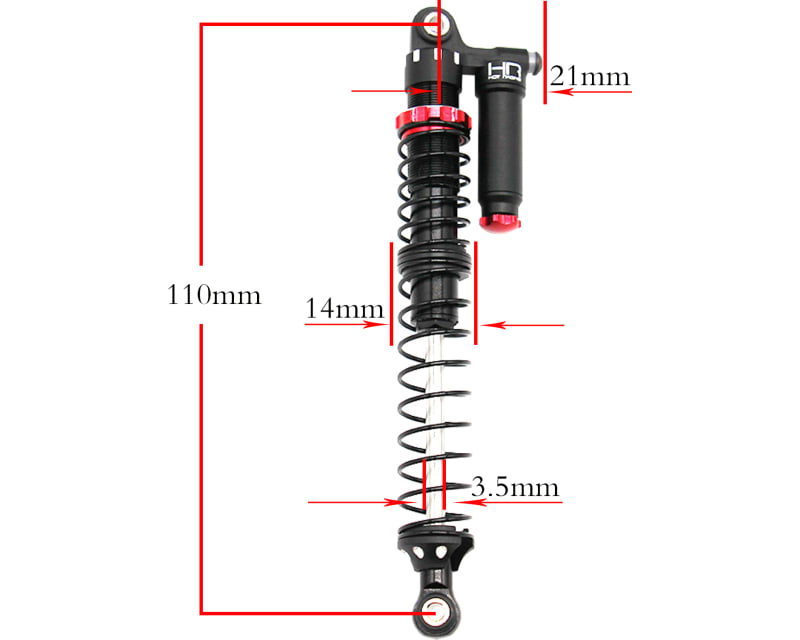 110mm Aluminum Piggyback Shocks Adjustable