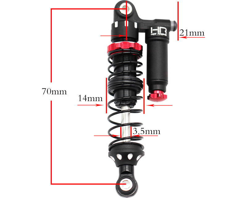 Tap to zoom 70mm Aluminum Piggyback Shocks Adjustable