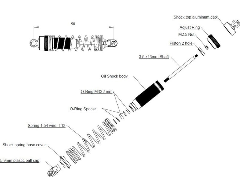 Aluminum 90mm Hd Big Bore Shocks (2)