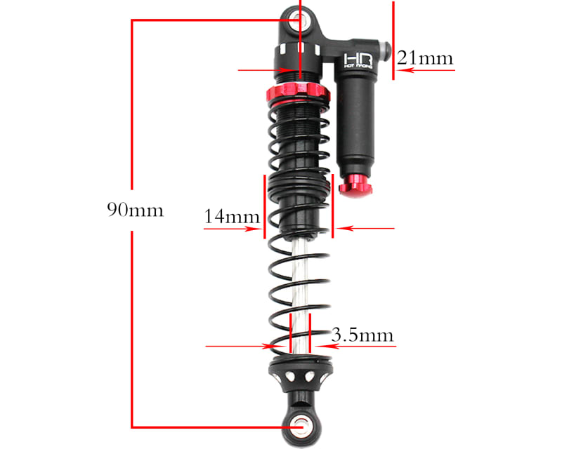 90mm Aluminum Piggyback Shocks Adjustable