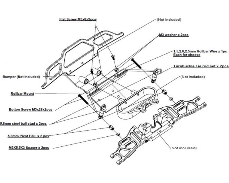 Front and Rear Wide Sway Bar Kit - 2WD Slash