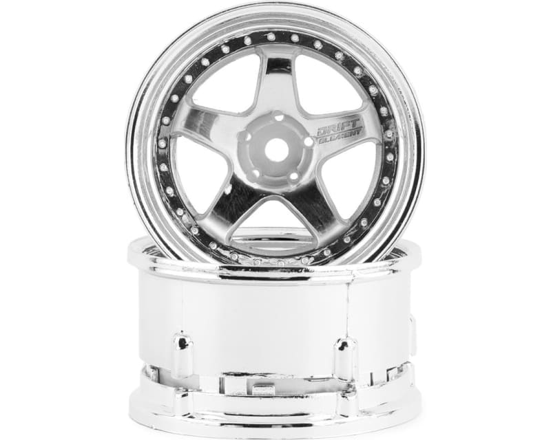 Drift Element 5 Spoke Drift Wheels (Triple Chrome w/Gold Rivets) photo