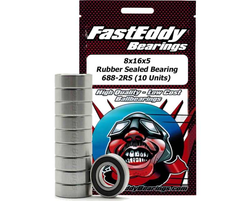8x16x5 Rubber Sealed Bearing 688-2RS 10 Units