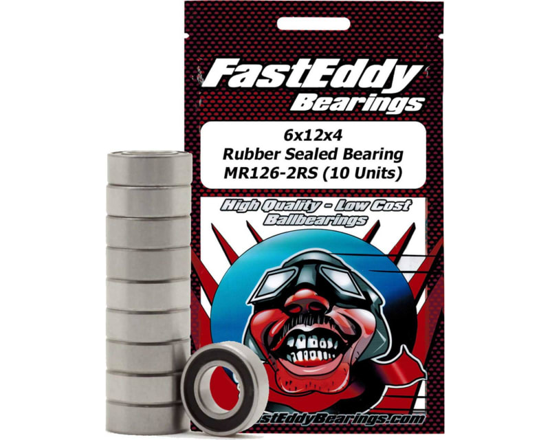 6x12x4 Rubber Sealed Bearing MR126-2RS 10 Units