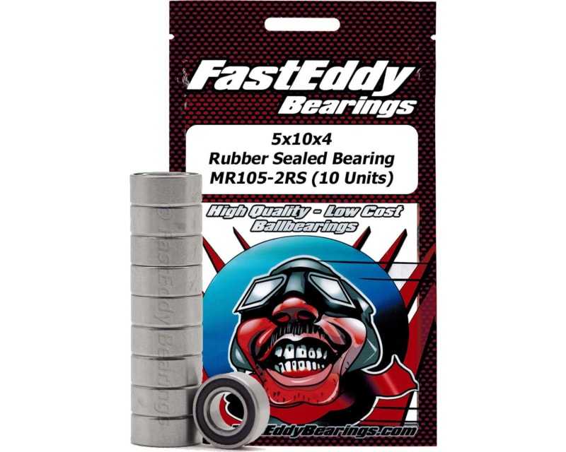 Tap to zoom 5x10x4 Rubber Sealed Bearing MR105-2RS 10 Units