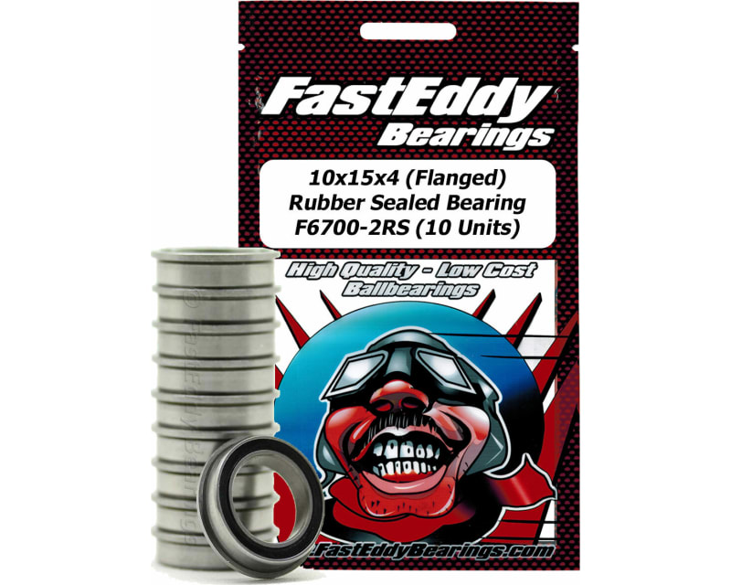 10x15x4 (Flanged) Rubber Sealed Bearing F6700-2RS (10 Units)