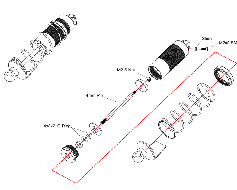Aluminum Threaded Front Bleeder Shock Bodies Arrma 1:10 4x4 4s