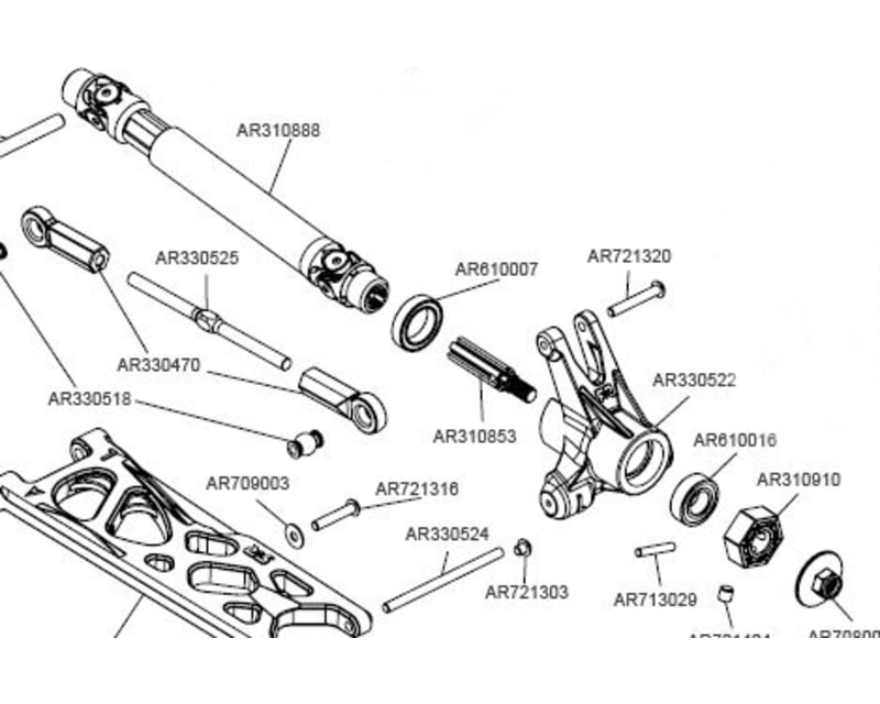 High Performance Cv Long Driveshafts Front or Rear Arrma 1:10