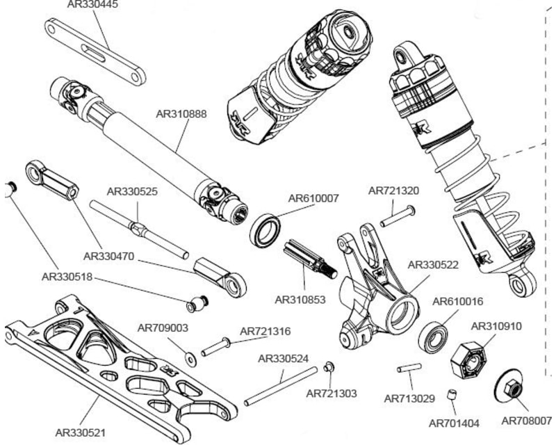 Aluminum Rear Hub Set Arrma 1:10 4S BLX