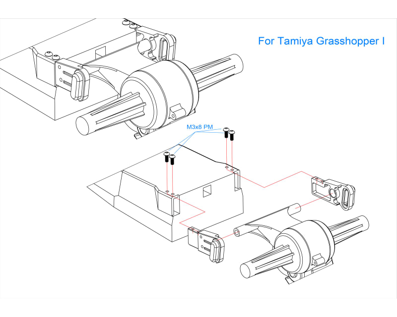 Aluminum Rear Hanger 10mm Long Tamiya Hornet Grasshopper