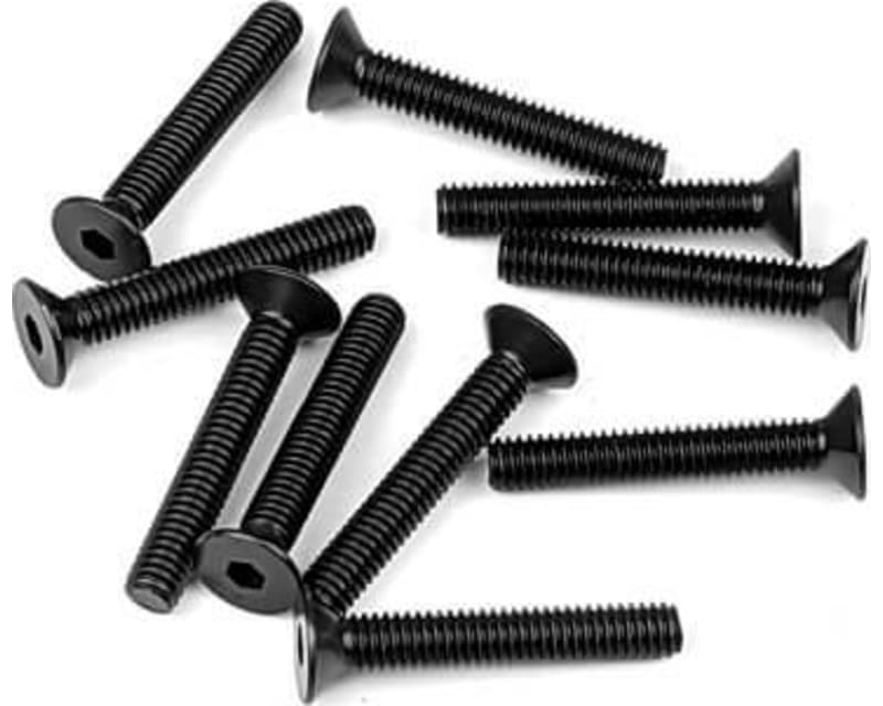 M4x25mm Flat Head Screws (Black 10 Pieces)