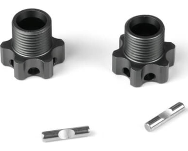 Wheel Hubs (+3mm lightened gunmetal ano w/pins 2 pieces)