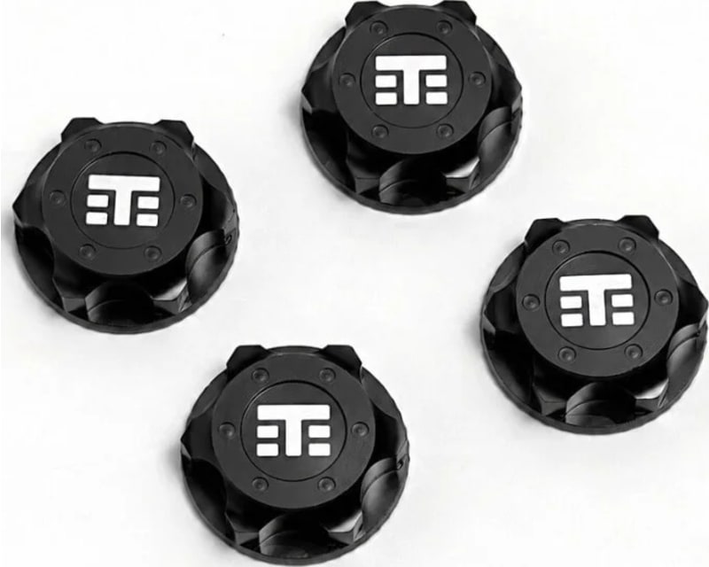 Tap to zoom Wheel Nuts (T Logo 17mm serrated BLACK ano M12x1.0 4 pieces)