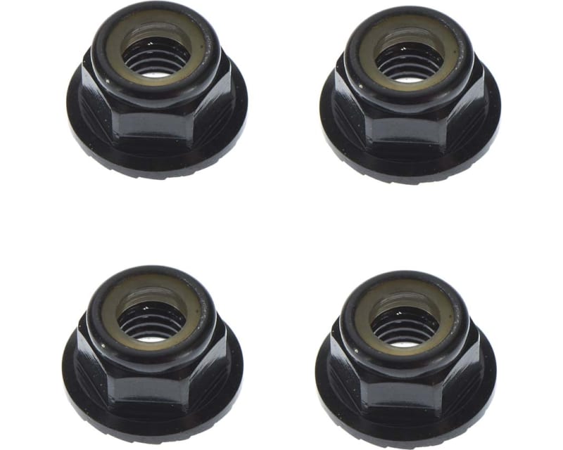 Tap to zoom M5 Locknuts Aluminum/Flanged/Serrated Black (4