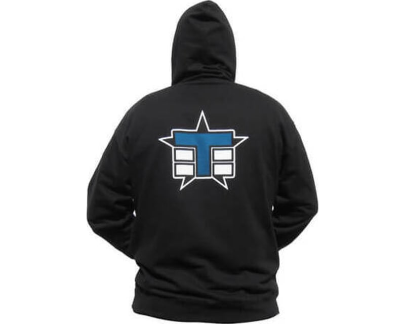 Medium Stripe Zippered Hoodie (vertical design black)