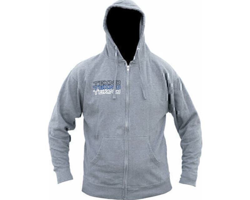 Tekno RC Zippered Hoodie (Stacked Logo Gray) L