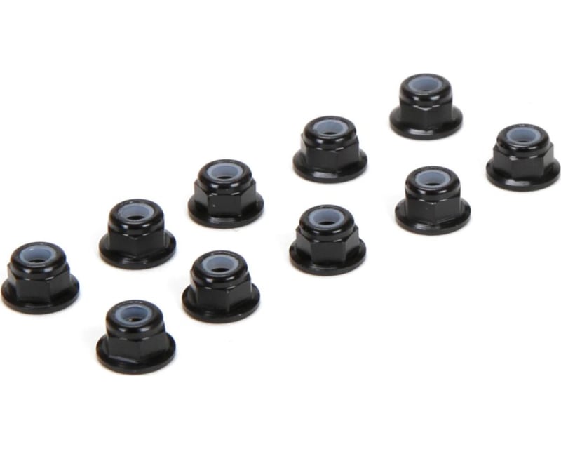 M3 Flanged Aluminum Lock Nuts Black 10