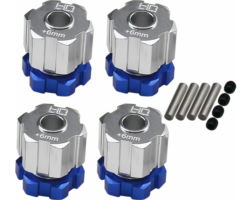 Aluminum +6mm 17mm Hubs Hex Serrated Nuts TRA Mt
