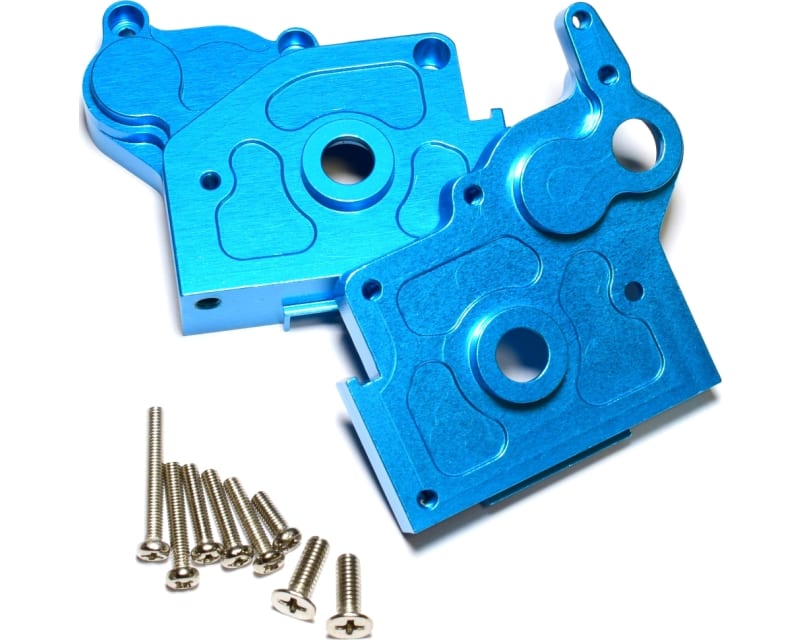 discontinued Aluminum Gear Box Halves (Blue) - Nitro Stampede