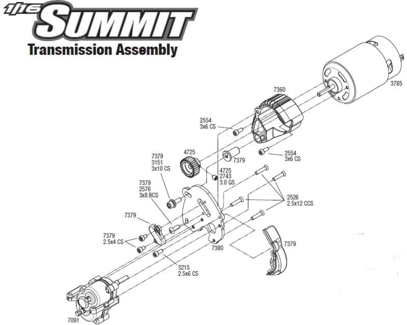 Aluminum Motor Mount for 540 or 550 Motors - 1/16 TRA