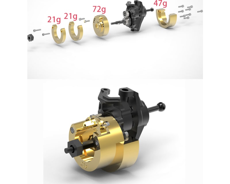 Heavy 72g Modular Brass Outer Portal Drive Housing Tra Trx-4