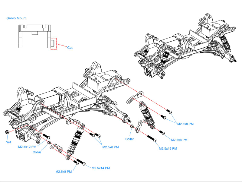 Flex Blades Suspension Mount 1/18 TRX4M