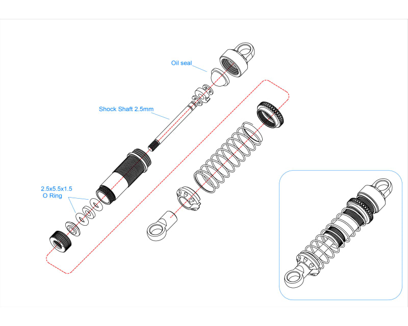 Threaded Aluminum Shocks Full Set TRX4-M
