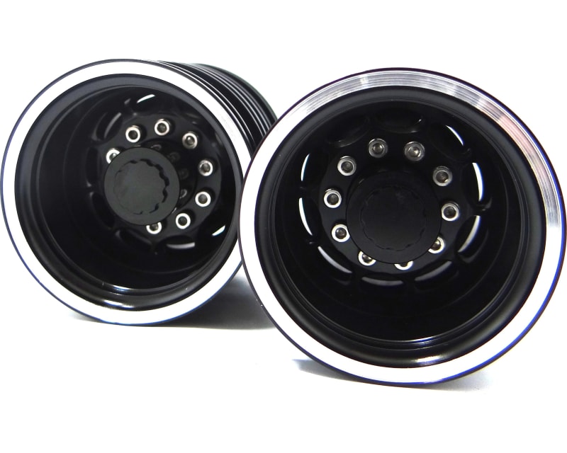 Black Aluminum 1/14 Tamiya Tractor Rear Wheels