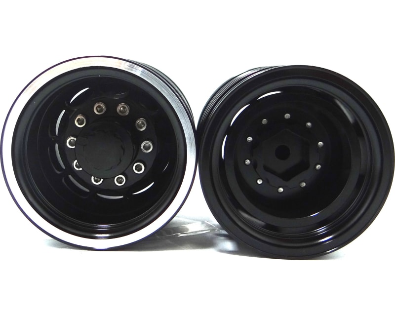 Black Aluminum 1/14 Tamiya Tractor Rear Wheels