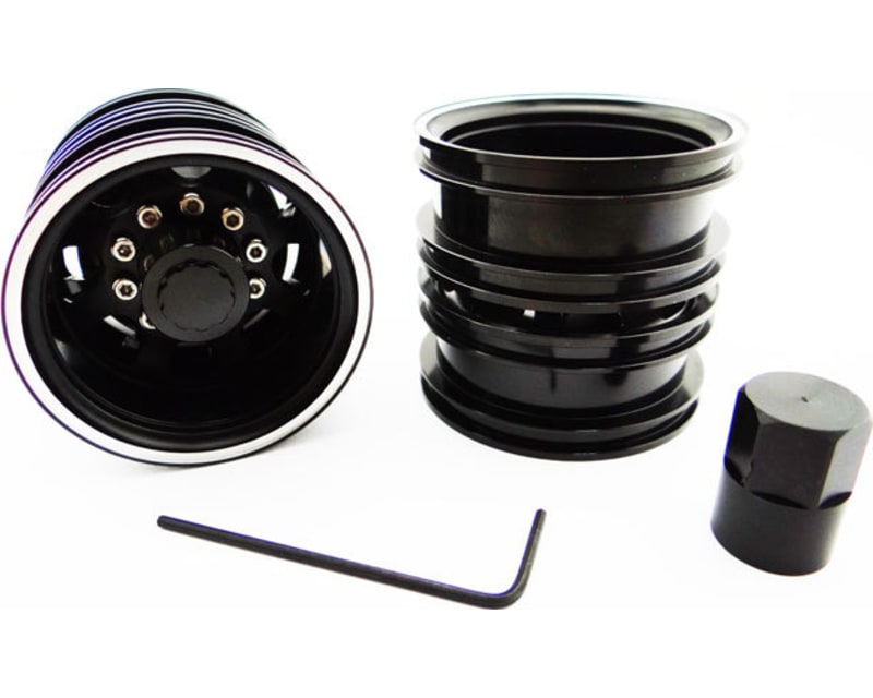 Black Aluminum 1/14 Tamiya Tractor Rear Wheels