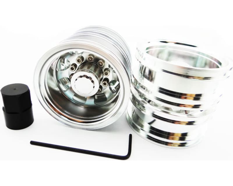 Silver Aluminum 1/14 Tamiya Tractor Rear Wheels