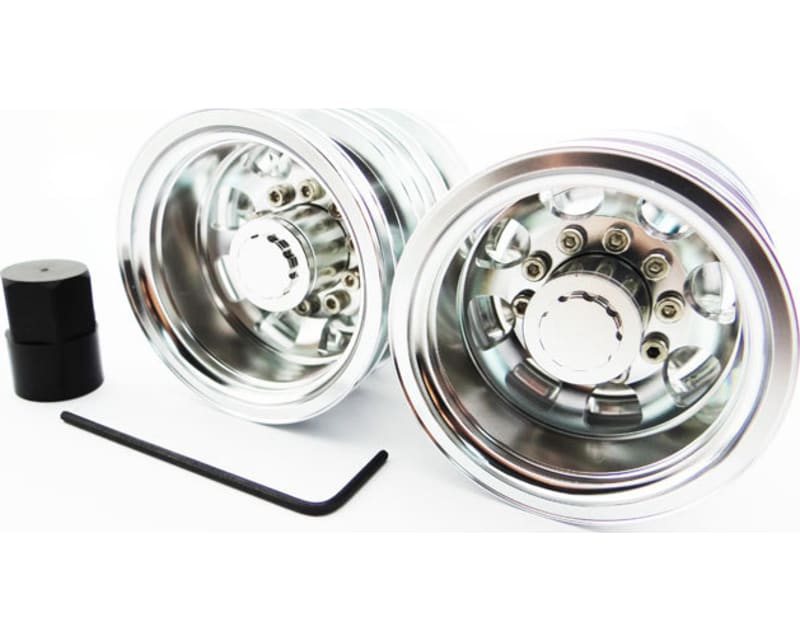 Silver Aluminum 1/14 Tamiya Tractor Rear Wheels