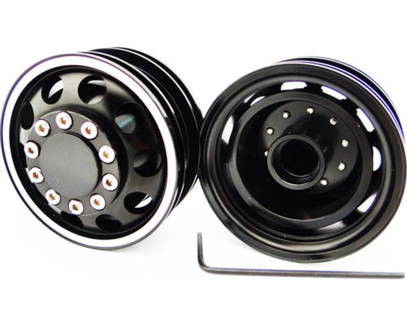 Black Aluminum 1/14 Tamiya Tractor Front Wheel