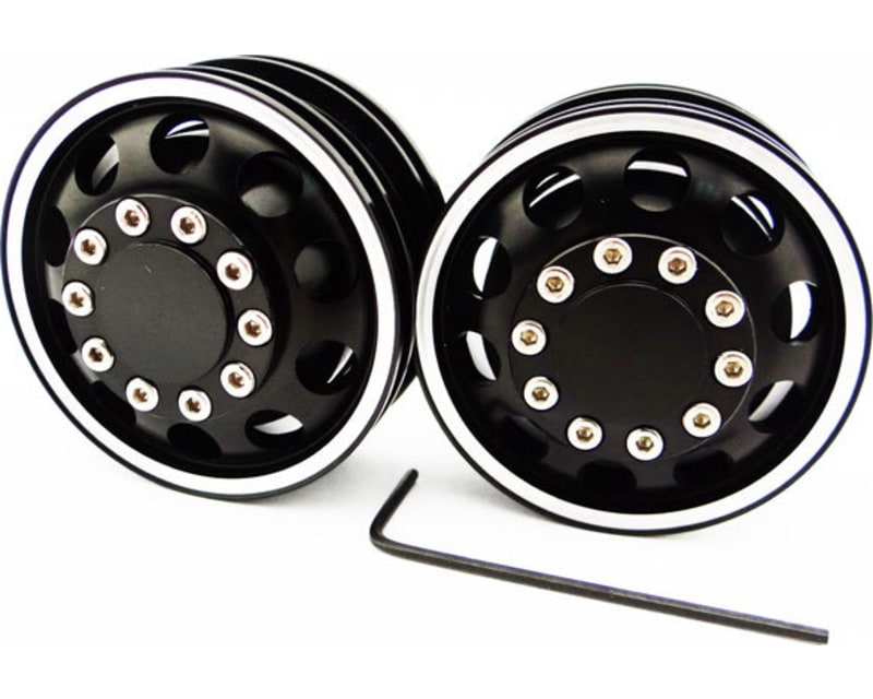 Black Aluminum 1/14 Tamiya Tractor Front Wheel