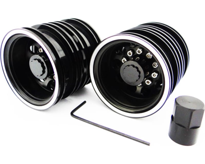 Black Aluminum 1/14 Tamiya Tractor Rear Wheels