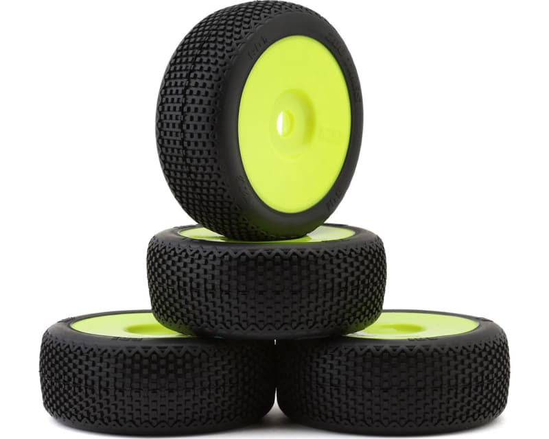 601 1/8 Buggy Pre-Glued Tire Set (Yellow) (4) (Soft)