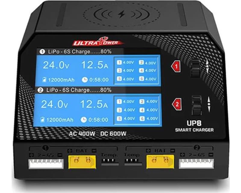 Tap to zoom Up8 Ac 400w / Dc 600w 16a X2 Dual Channel Output 1-6s Battery Ch