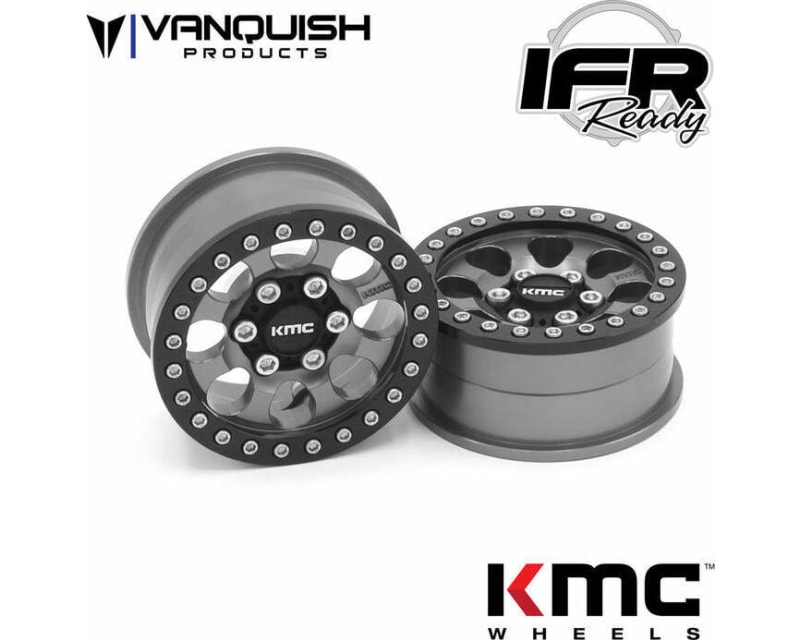 1.9 Aluminum KM237 Riot Beadlock Wheels Grey