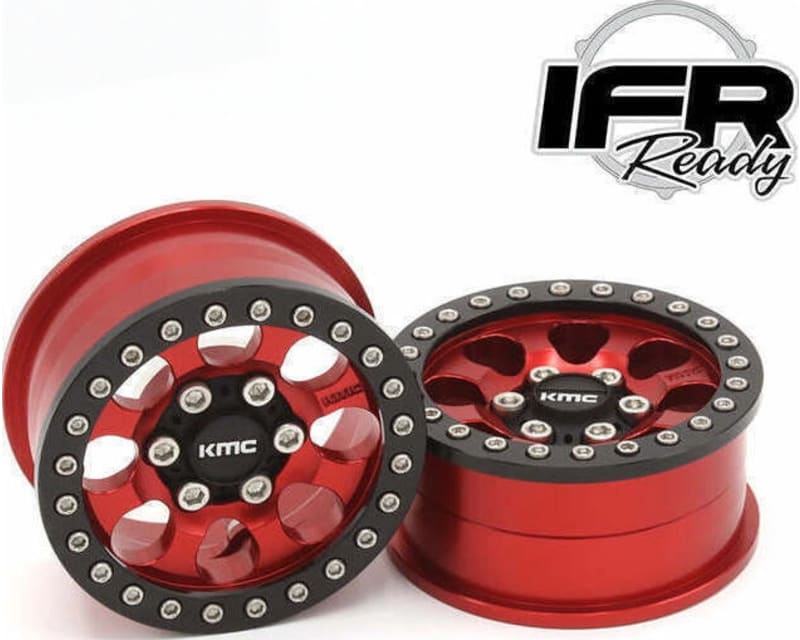 Tap to zoom 1.9 Aluminum KM237 Riot Beadlock Wheels Red