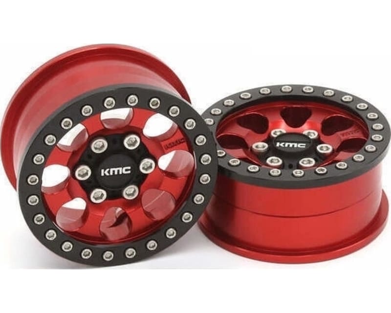 Tap to zoom 1.9 Aluminum KM237 Riot Beadlock Wheels Red