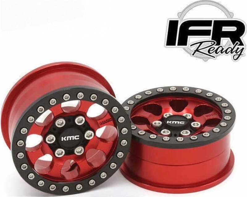 Tap to zoom 1.9 Aluminum KM237 Riot Beadlock Wheels Red