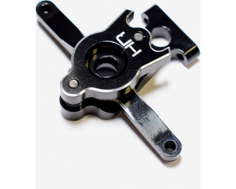 Tap to zoom Aluminum Servo Saver Steering Bellcrank (Black) - 1/16 TRA