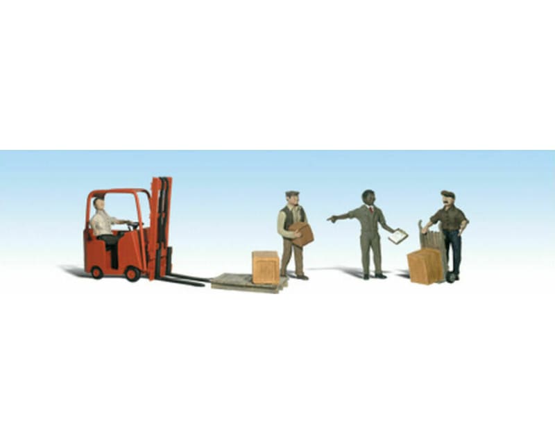 HO Workers w/Forklift