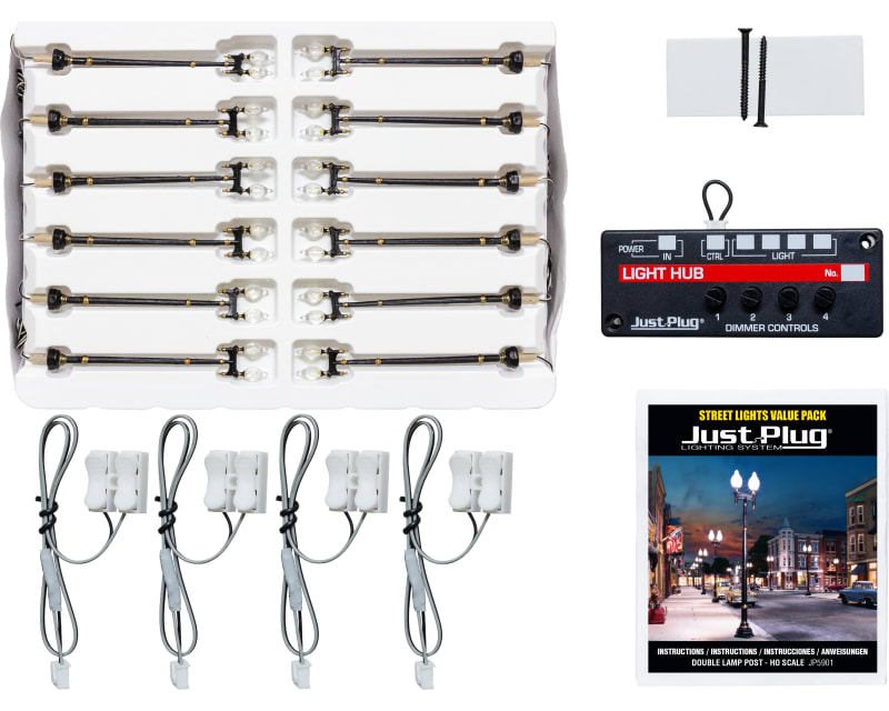 Tap to zoom HO Scale Value Pack - Double Lamp Post