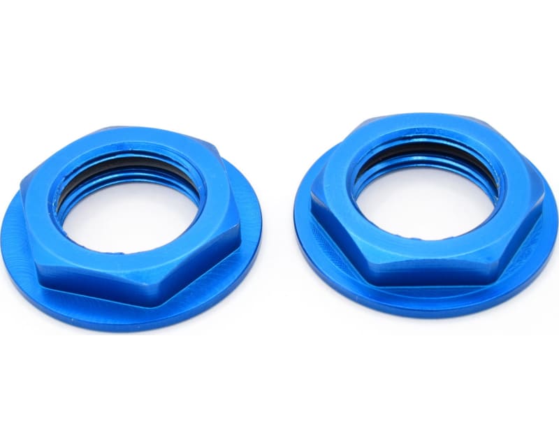 Aluminum Blue Flanged M17 23mm Hex Lock Nut (2)