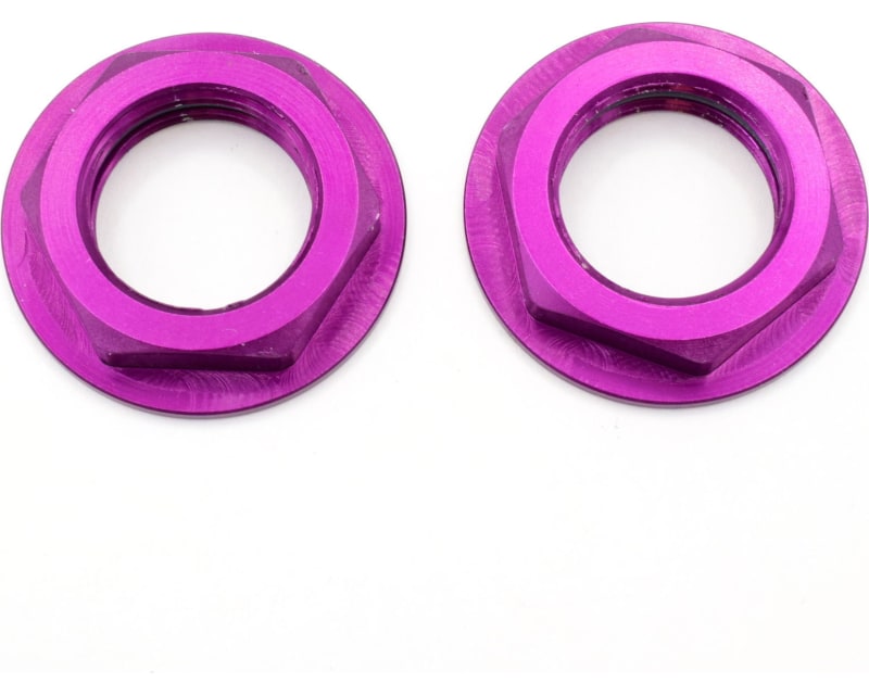 Aluminum Purple Flanged M17 23mm Hex Lock Nut (2)