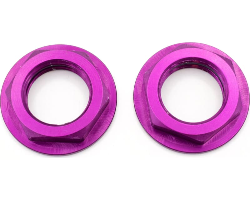 Aluminum Purple Flanged M17 23mm Hex Lock Nut (2)