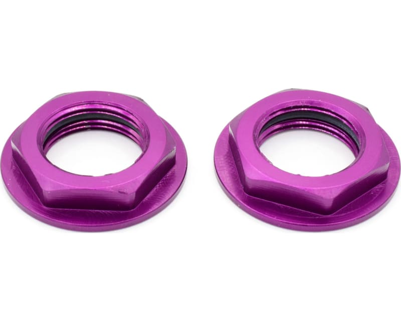 Aluminum Purple Flanged M17 23mm Hex Lock Nut (2)